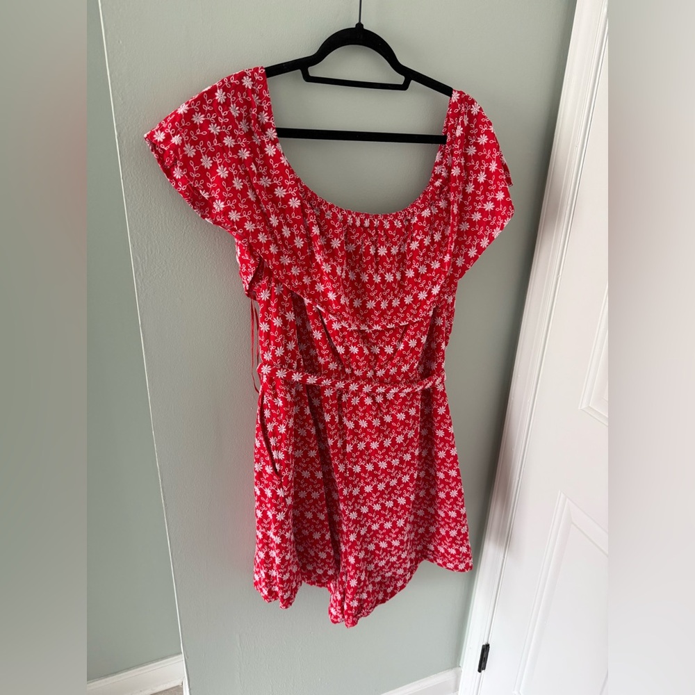 Off-The-Shoulder Embroidered Romper - Picture 6 of 6